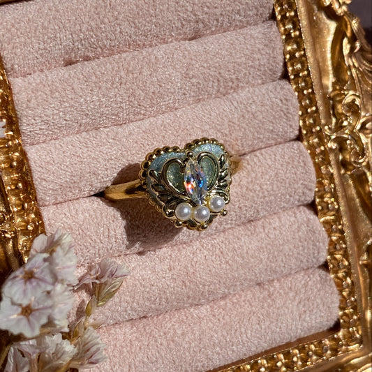 Midnight Wish Heart Ring | Glitter Ring