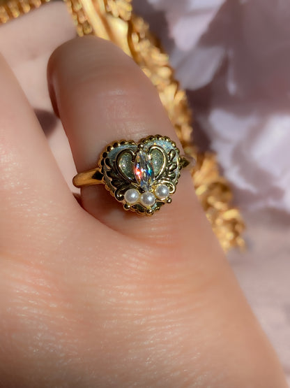 Midnight Wish Heart Ring | Glitter Ring