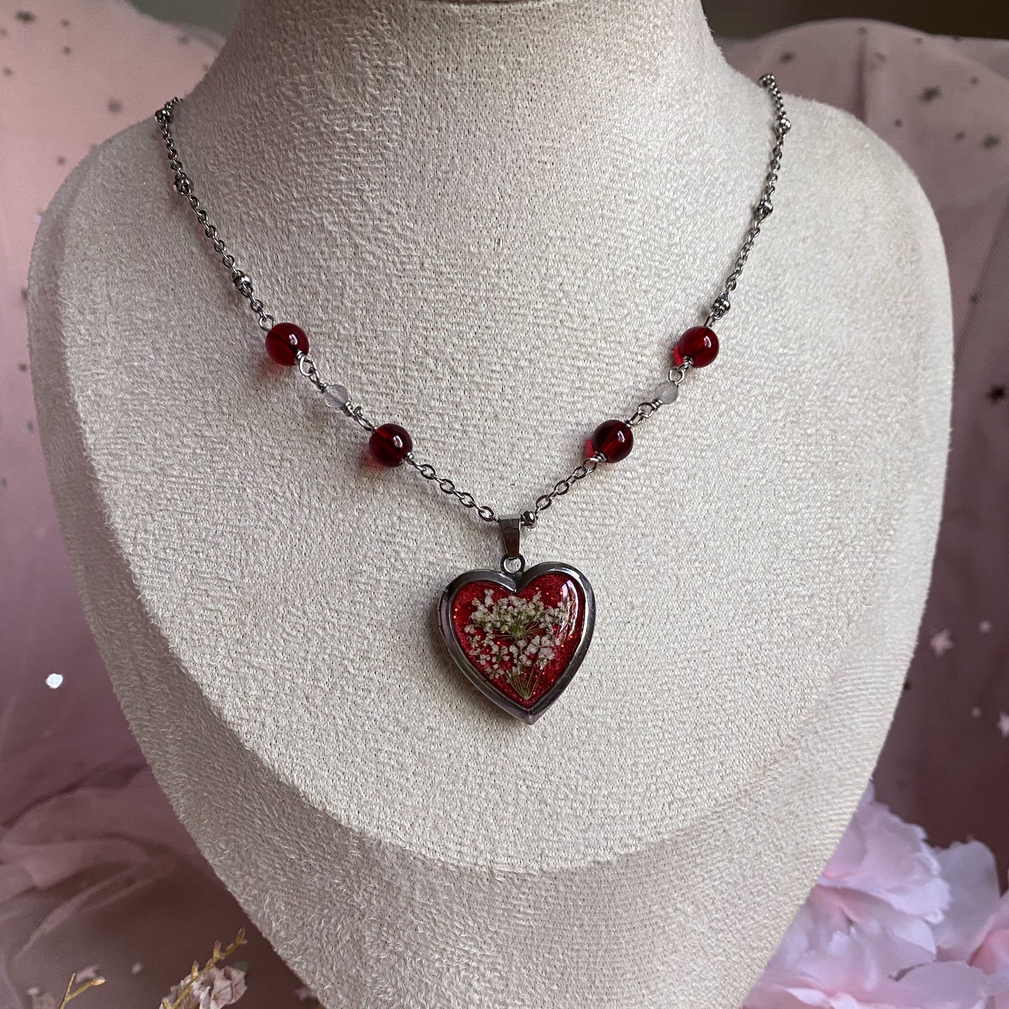 Wildflower Memory Locket Necklace | Heart Photo Locket
