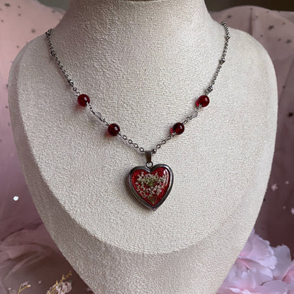 Wildflower Memory Locket Necklace | Heart Photo Locket