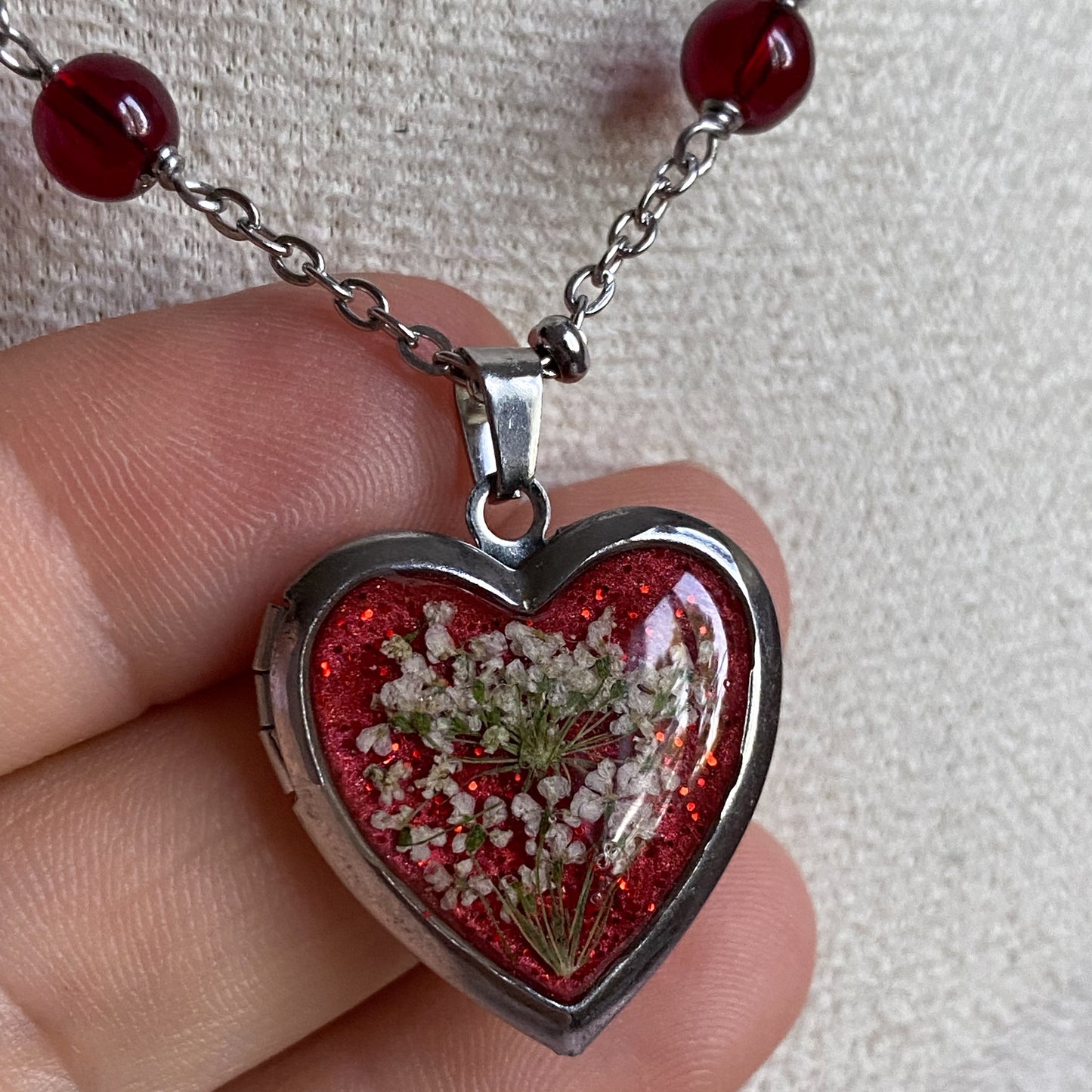 Wildflower Memory Locket Necklace | Heart Photo Locket