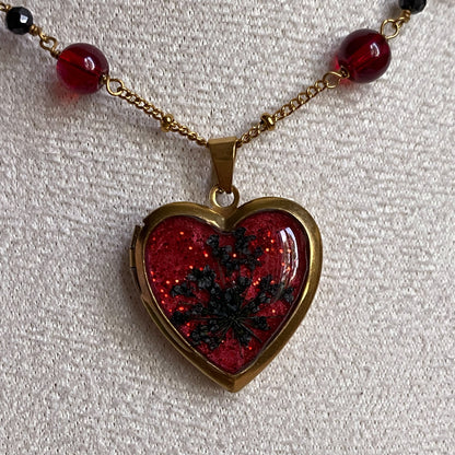 Wildflower Memory Locket Necklace | Heart Photo Locket
