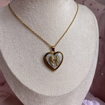 You Are My Angel Memory Locket Necklace | Heart Photo Locket