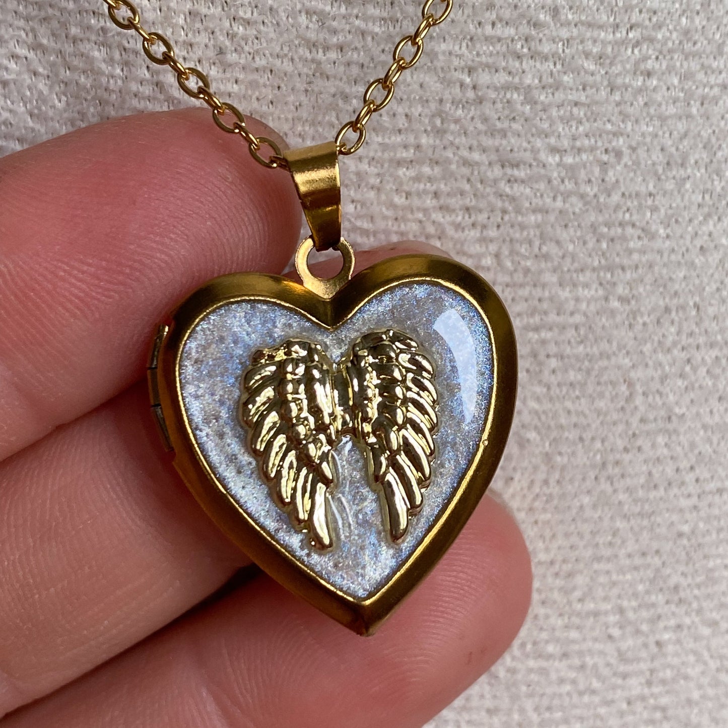You Are My Angel Memory Locket Necklace | Heart Photo Locket