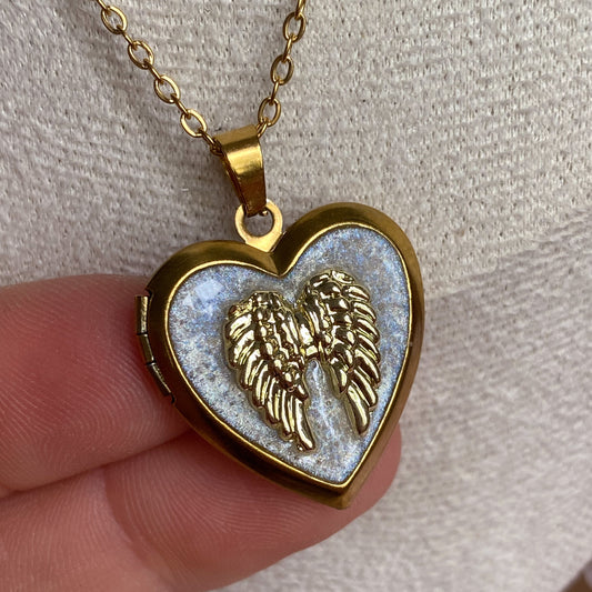 You Are My Angel Memory Locket Necklace | Heart Photo Locket