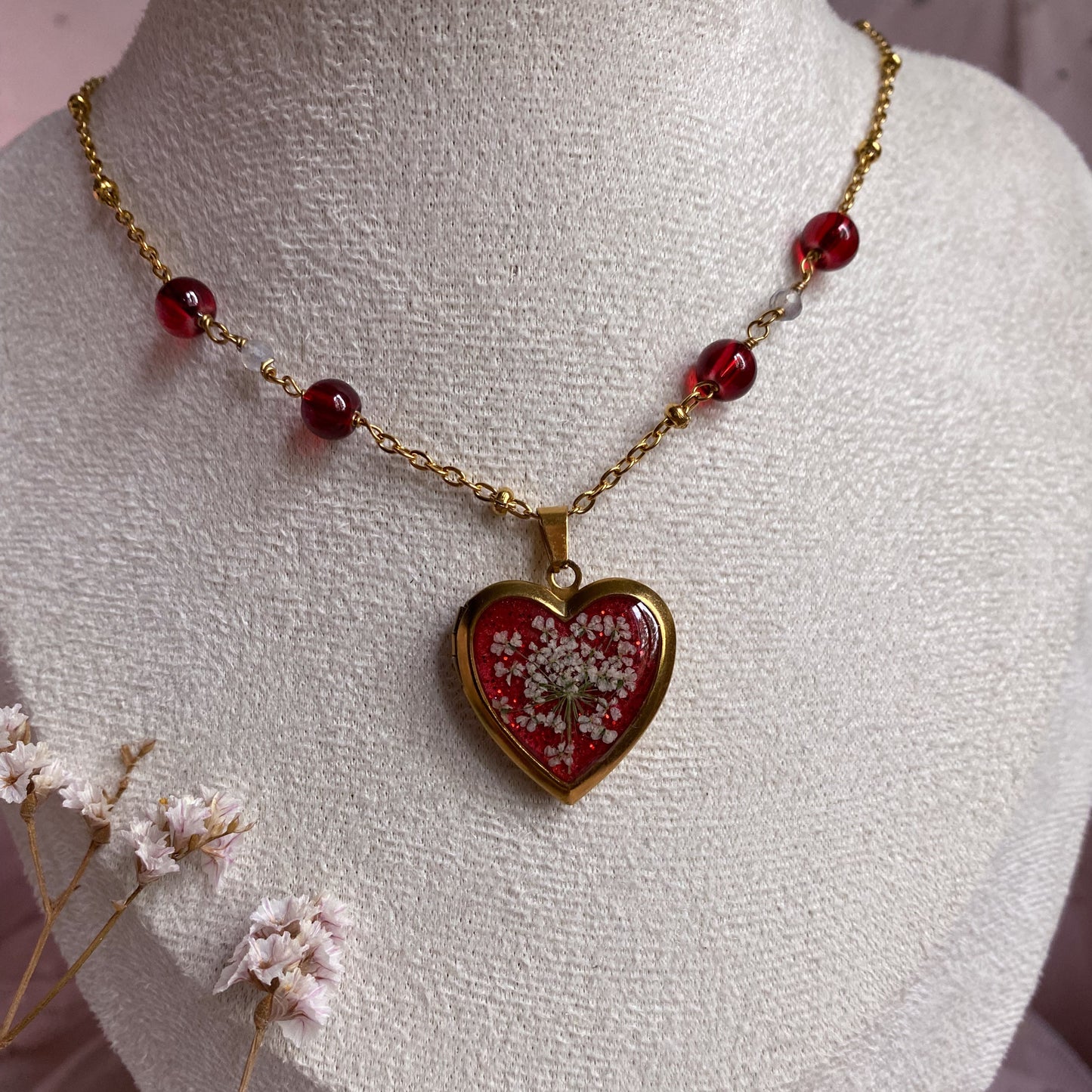 Wildflower Memory Locket Necklace | Heart Photo Locket