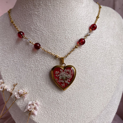 Wildflower Memory Locket Necklace | Heart Photo Locket