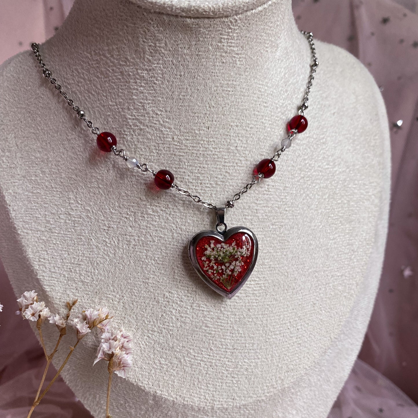 Wildflower Memory Locket Necklace | Heart Photo Locket