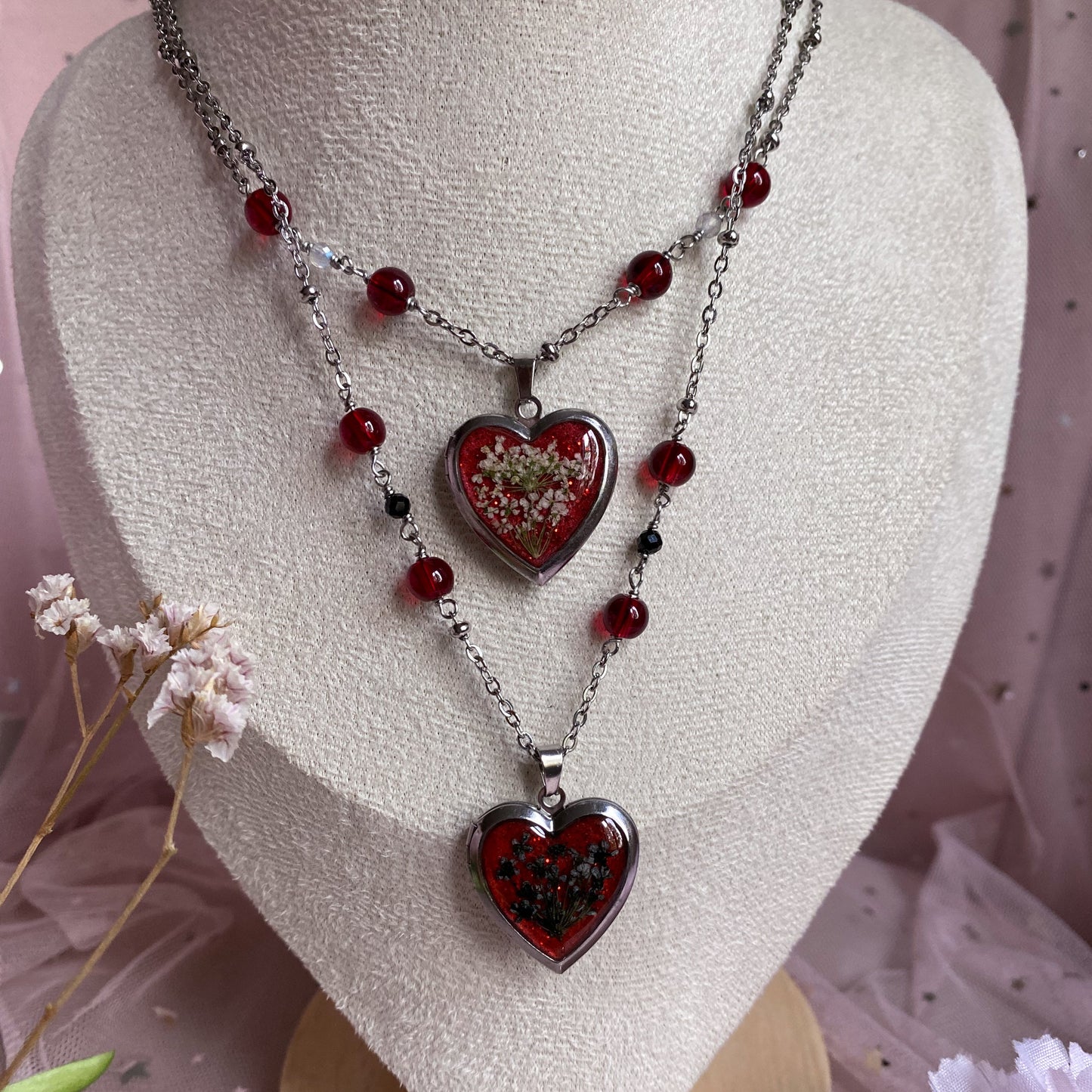 Wildflower Memory Locket Necklace | Heart Photo Locket