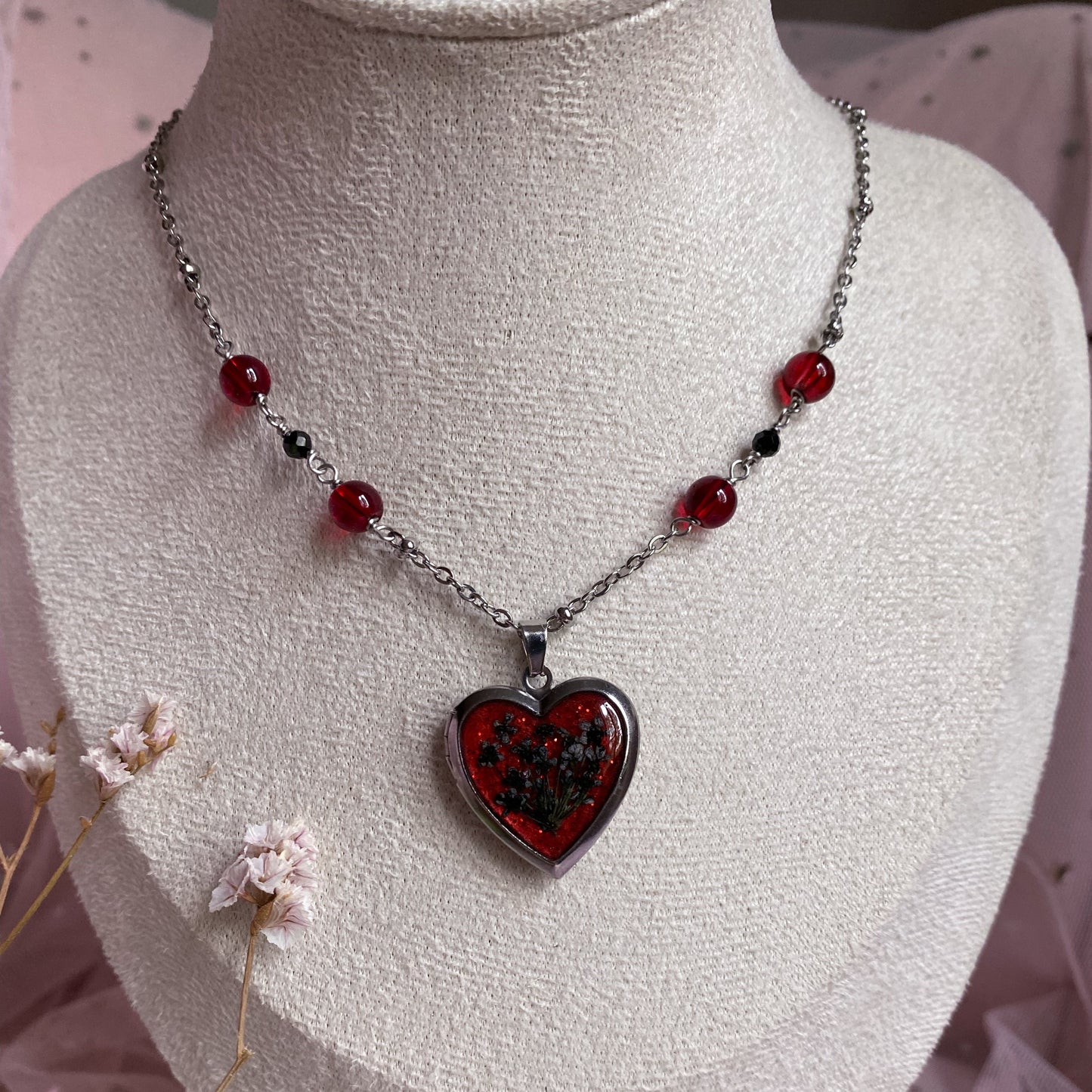 Wildflower Memory Locket Necklace | Heart Photo Locket
