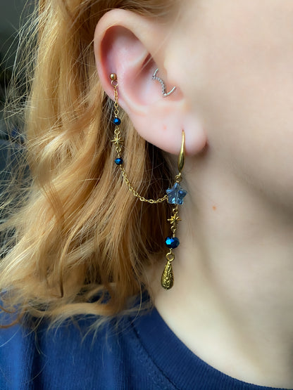 Fallen Star Chain Earring | Celestial Earrings, Starry Night Sky Collection