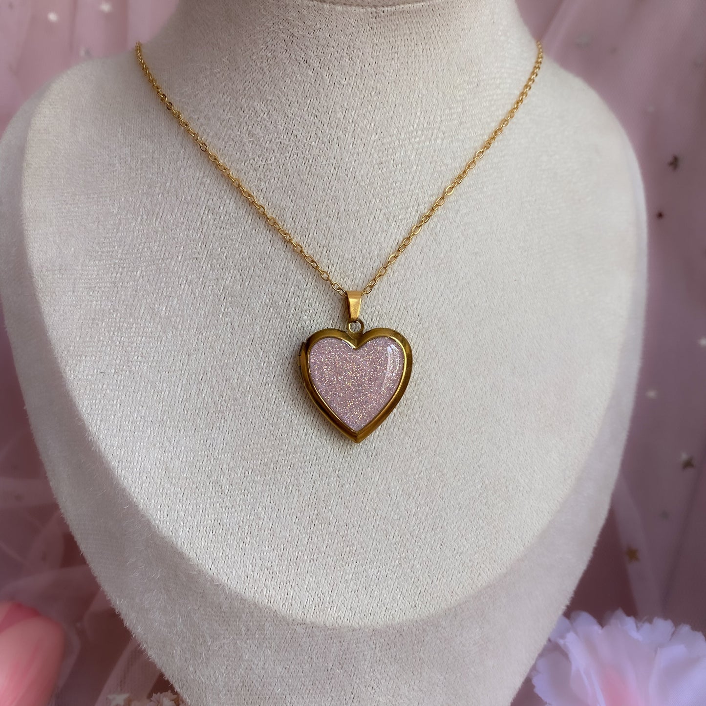 Glitter Memory Locket Necklace