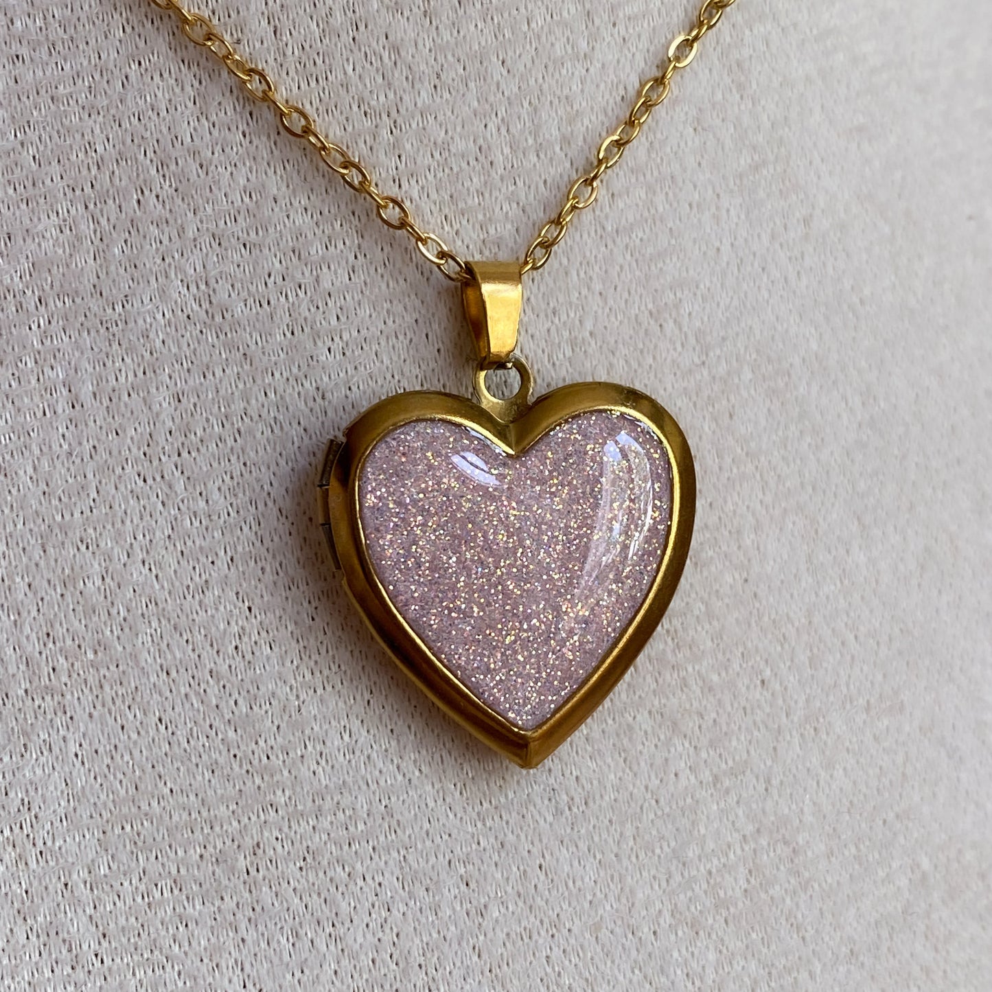 Glitter Memory Locket Necklace