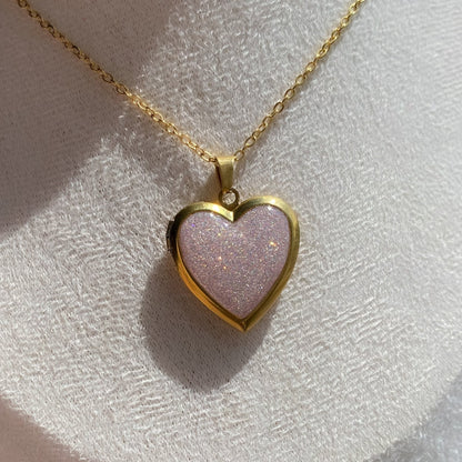 Glitter Memory Locket Necklace