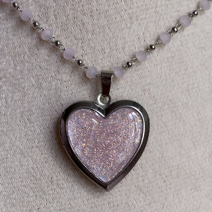 Glitter Memory Locket Necklace