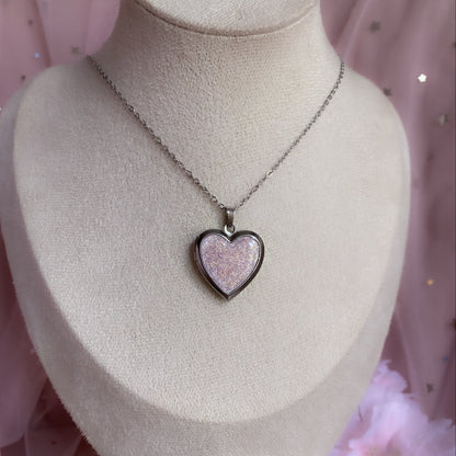 Glitter Memory Locket Necklace