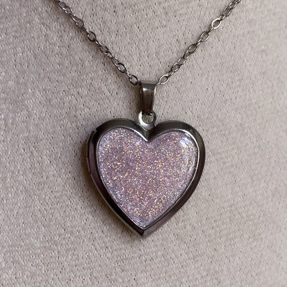 Glitter Memory Locket Necklace