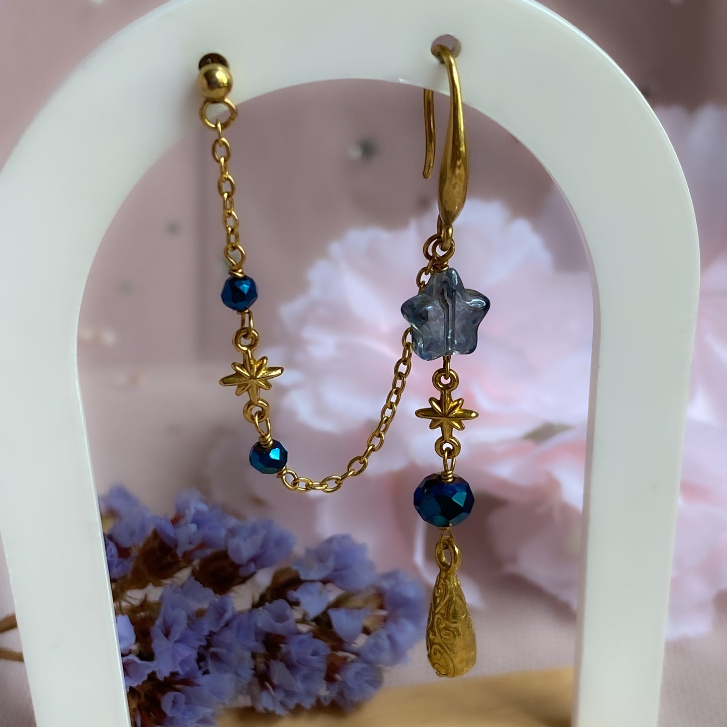 Fallen Star Chain Earring | Celestial Earrings, Starry Night Sky Collection