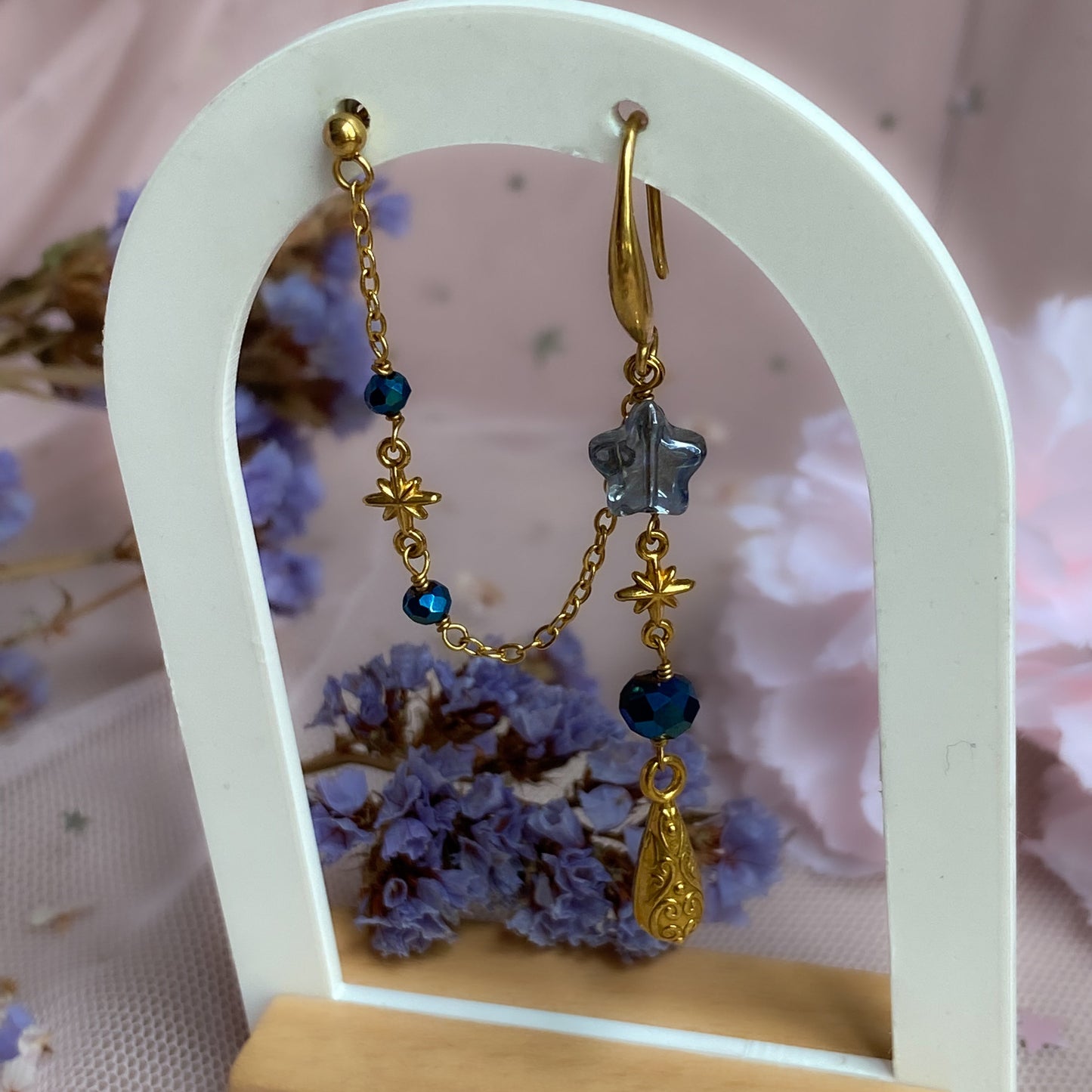 Fallen Star Chain Earring | Celestial Earrings, Starry Night Sky Collection