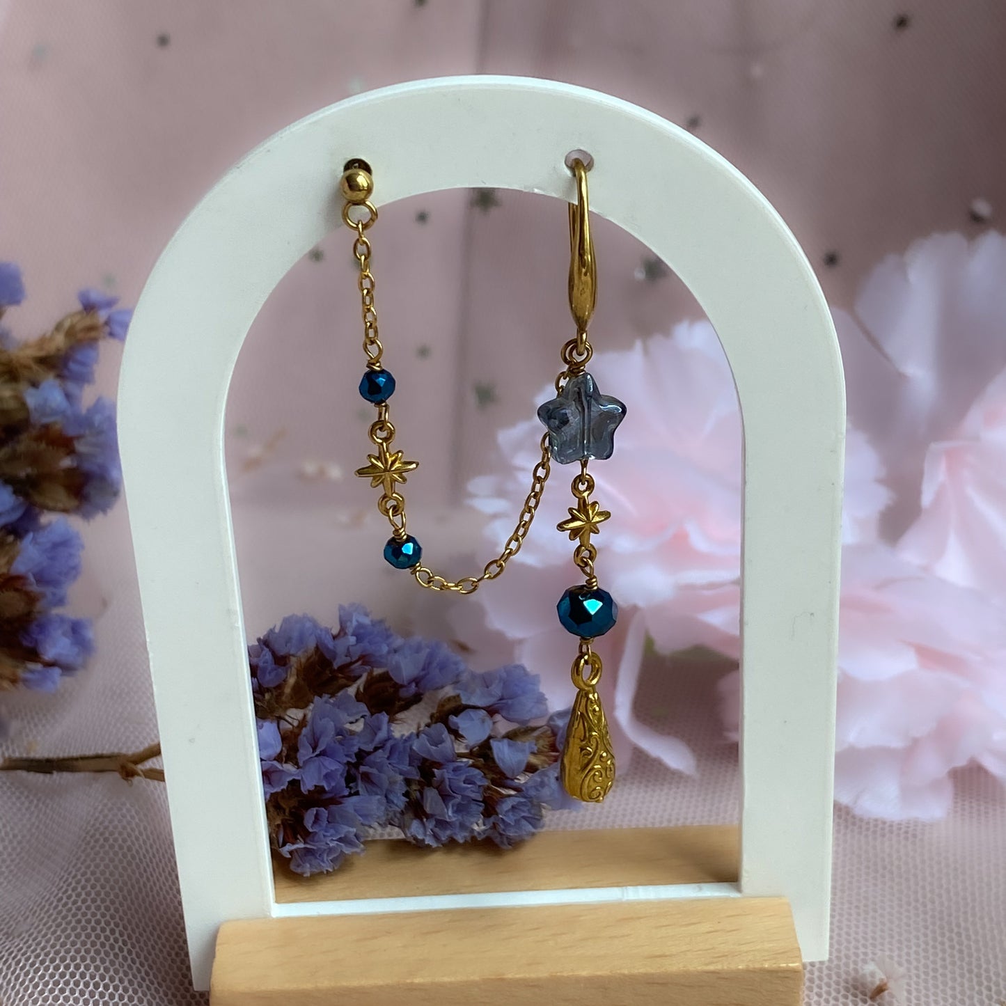 Fallen Star Chain Earring | Celestial Earrings, Starry Night Sky Collection