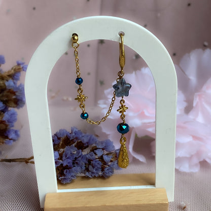 Fallen Star Chain Earring | Celestial Earrings, Starry Night Sky Collection