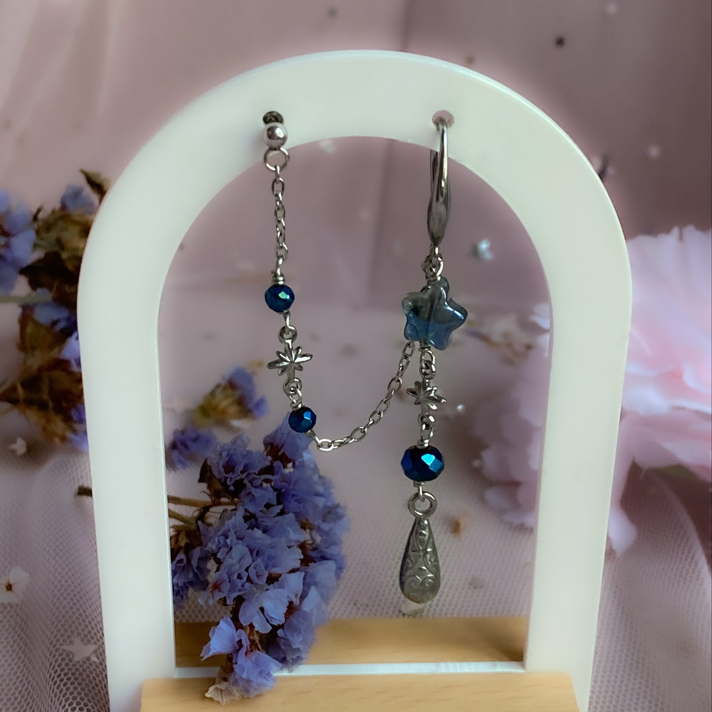 Fallen Star Chain Earring | Celestial Earrings, Starry Night Sky Collection