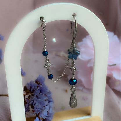 Fallen Star Chain Earring | Celestial Earrings, Starry Night Sky Collection