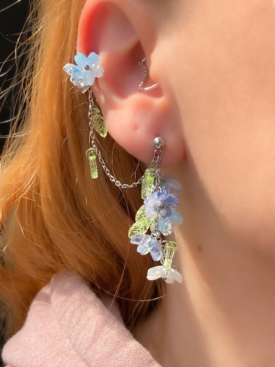 Floral Cascade Double Earring