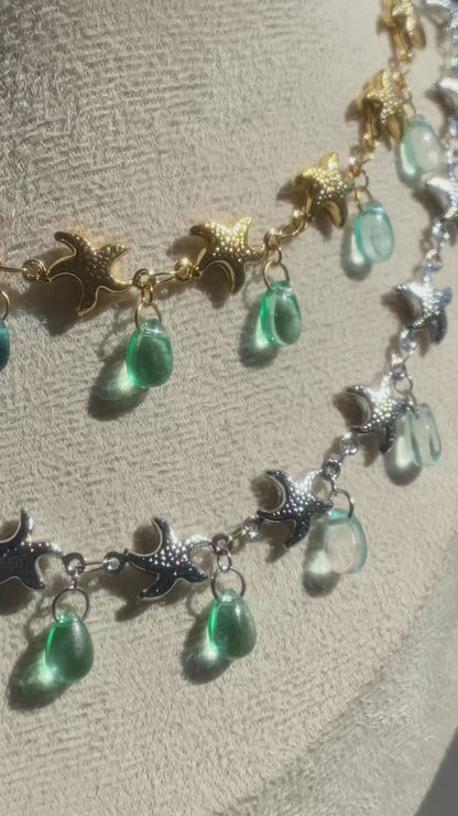 Under The Sea Choker | Blue Teardrop Seashells