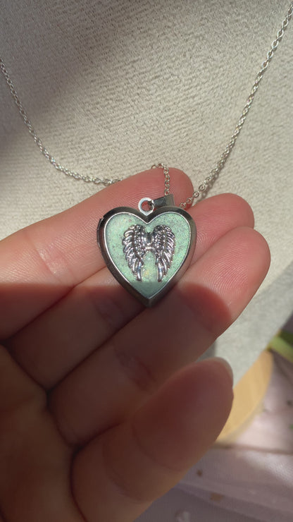 You Are My Angel Memory Locket Necklace | Heart Photo Locket